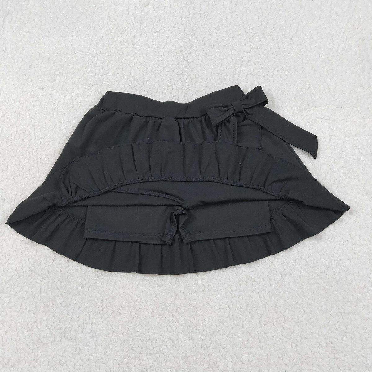 1.16 RTS NO MOQ （In stock）GLK0218 Baby Girls Summer Shorts Baby Girls Black Yoga Active Ruffle Skirt Shorts Bottoms