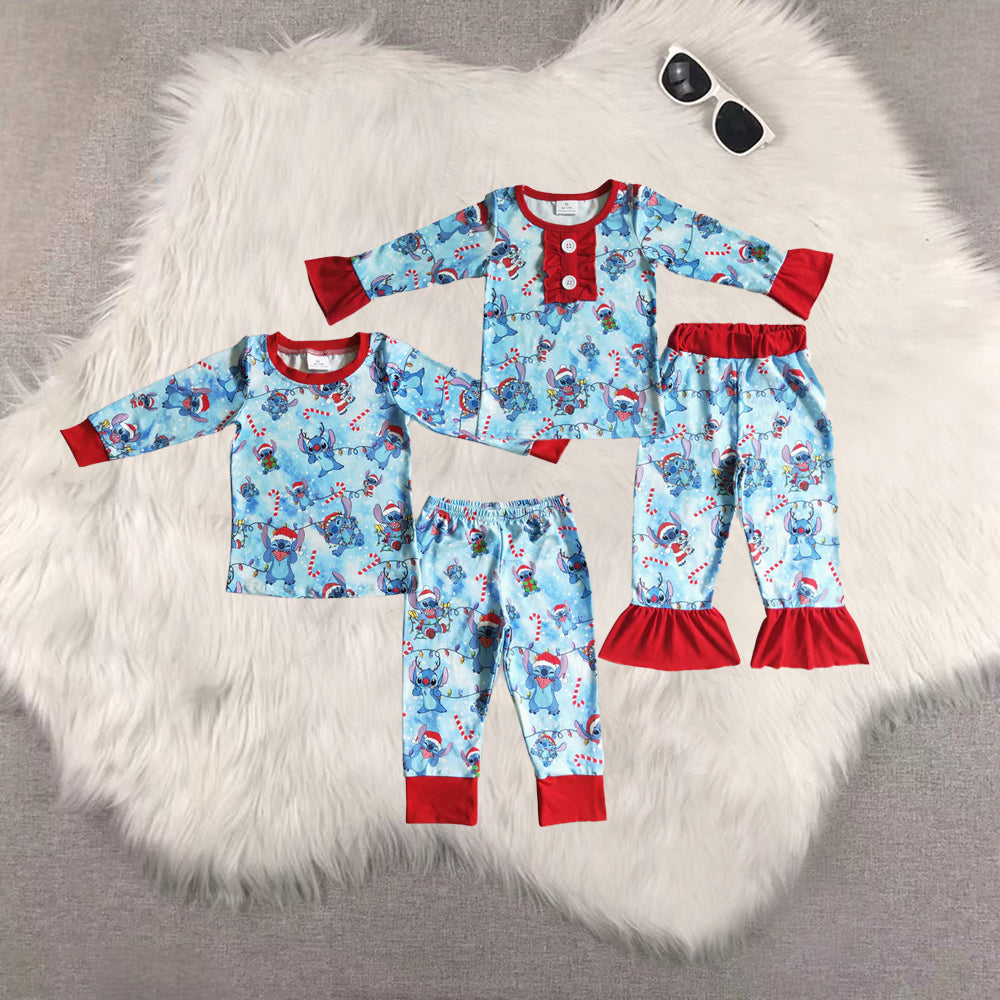 RTS Sibling Baby Boys Girls Koala santa hat kids boy Christmas pajamas