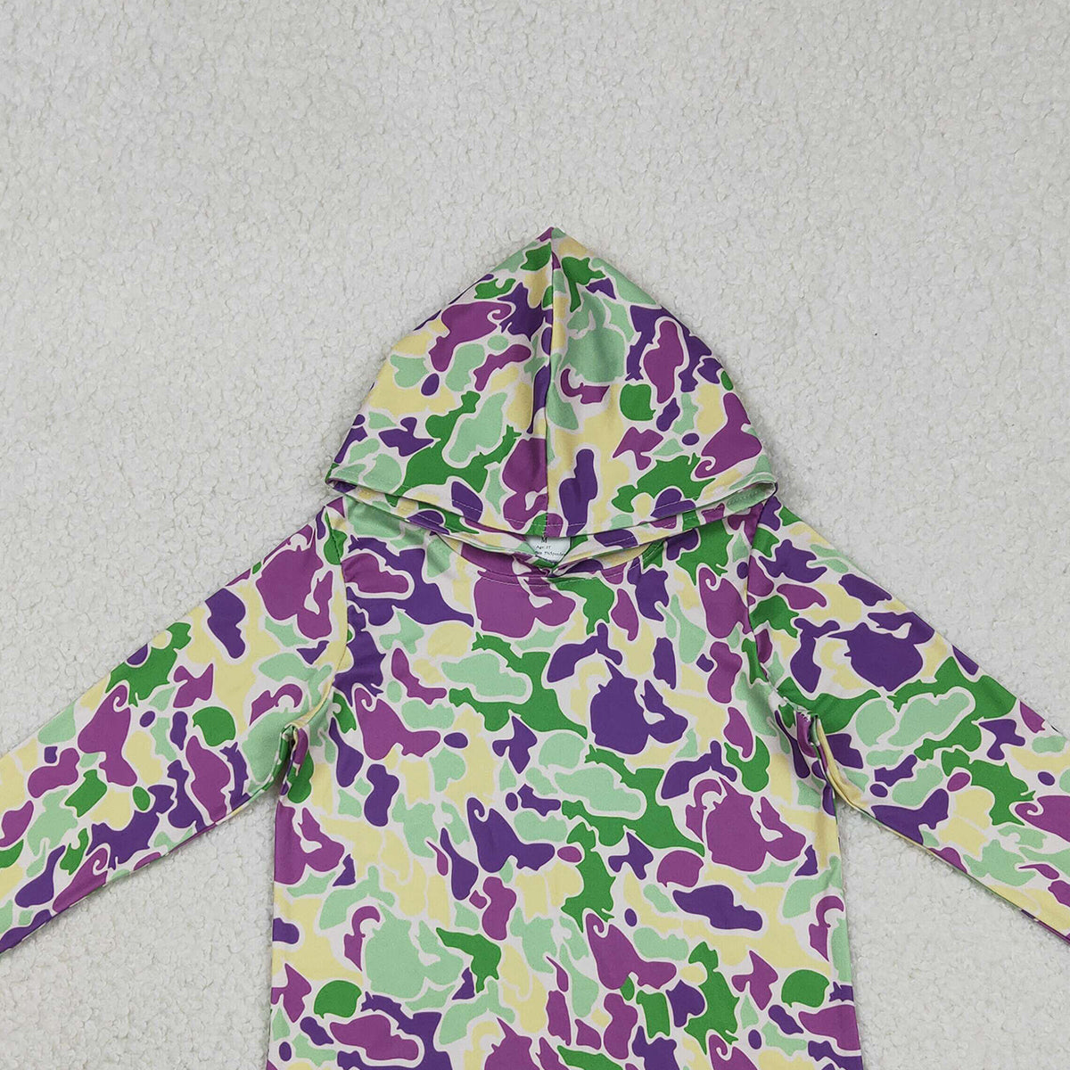 12.8 RTS NO MOQ （In stock）BT1507 Baby Boys Mardigras Camo Long Sleeve Hoodies Top