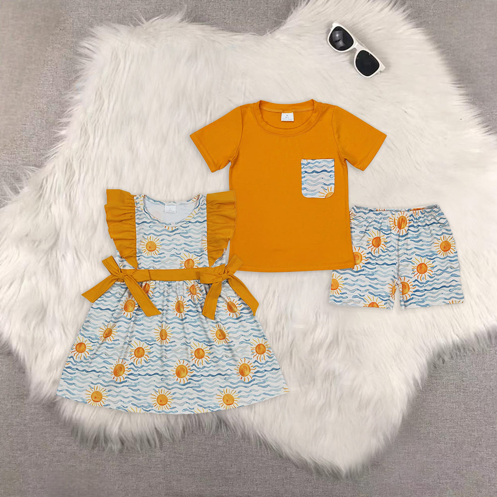 8.02 RTS Sibling Short sleeves sun top shorts boys summer outfits rompers