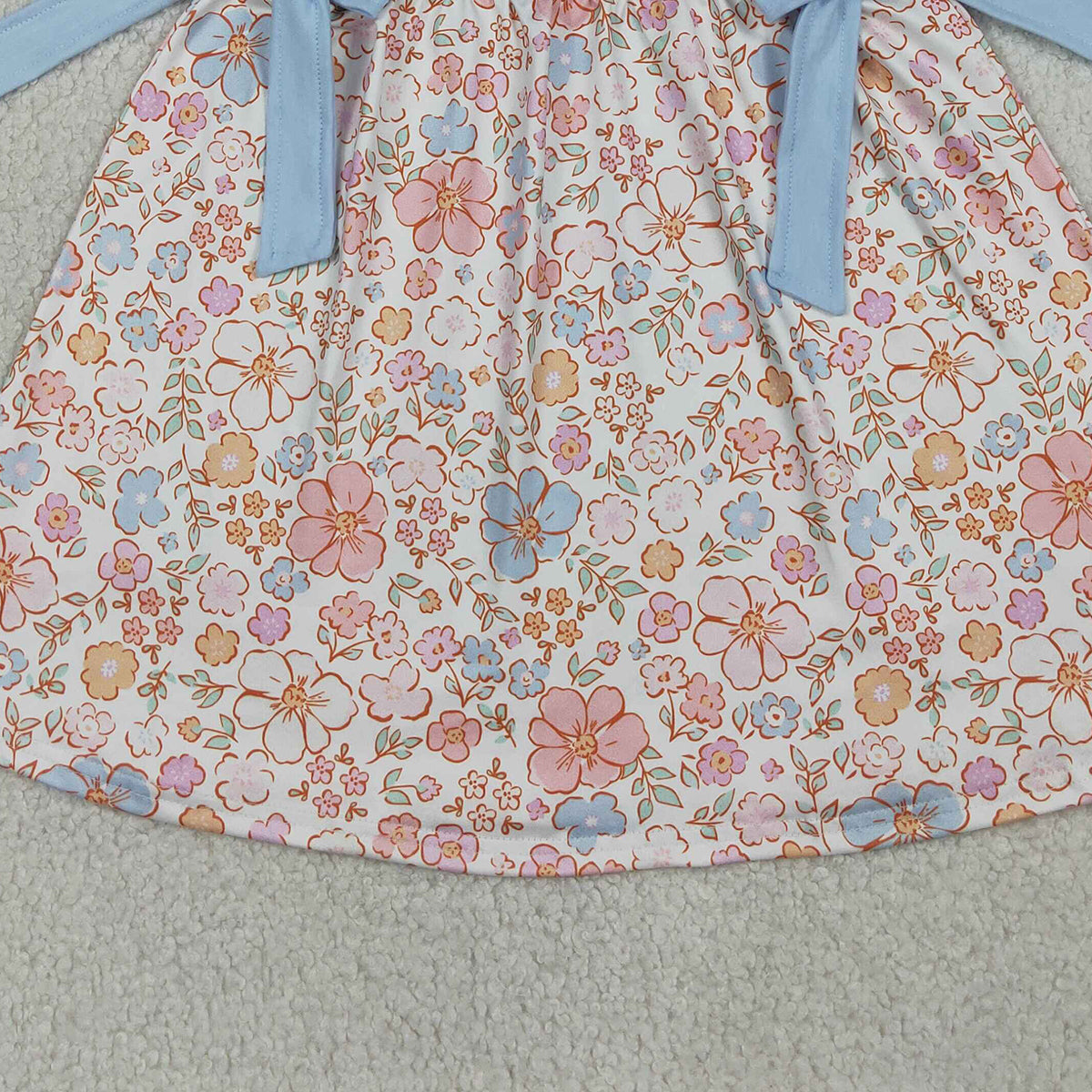 4.7 GSD3648 RTS NO MOQ （In stock) Flutter sleeves floral mama's mini kids girls dresses