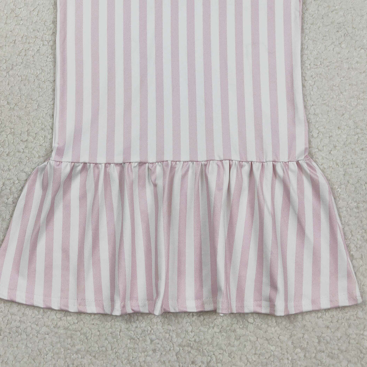 1.24 RTS NO MOQ （In stock）GSD3142 Embroidery Golf Flags Baby Girls Pink Stripe Button Knee Length Dresses