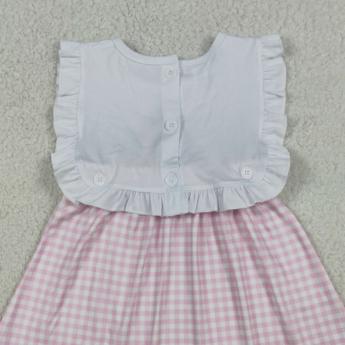 4.15 GSD3201 RTS NO MOQ （In stock ）Child of god cross pink plaid girls Easter dresses