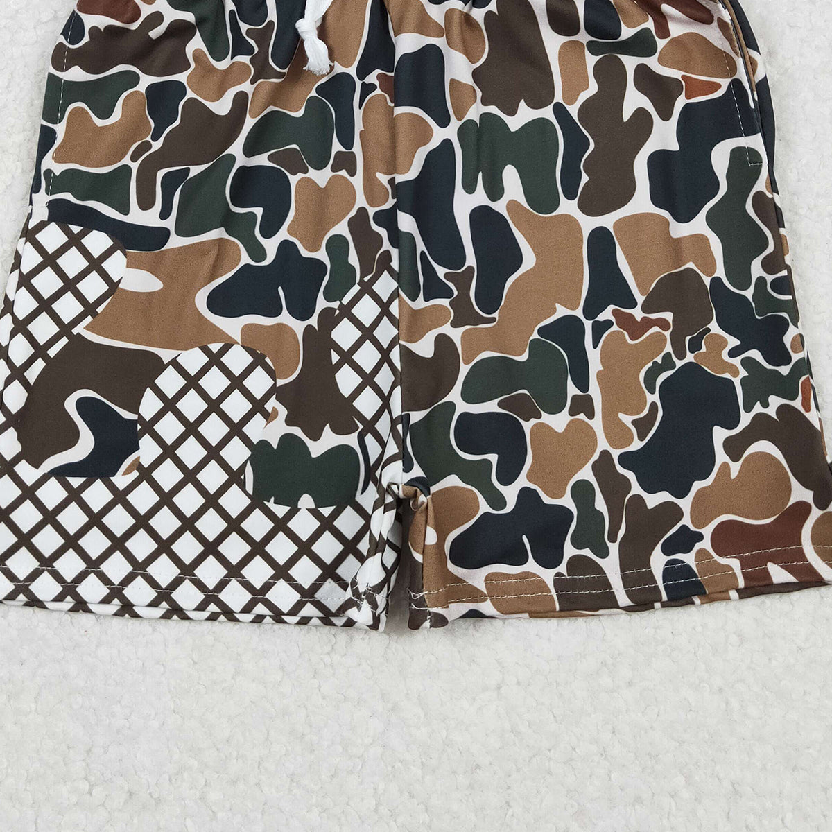 10.27 RTS NO MOQ （In stock）SS0651 Baby Boys Summer Shorts Baby Boys Dark Green Camo Drip Southern Team Shorts Bottom