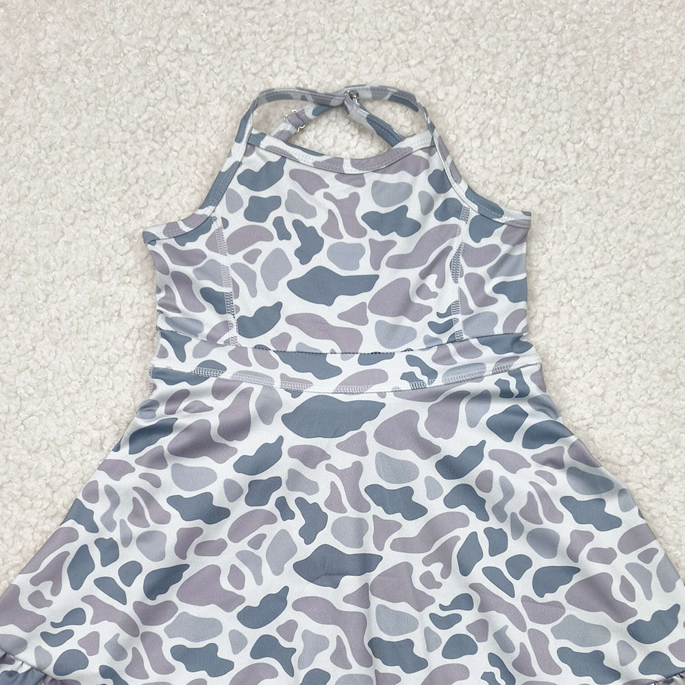 USA Shop (in stock) GSD2308  Baby Girls Summer Dress baby girl clothes yoga camouflage sleeveless dress