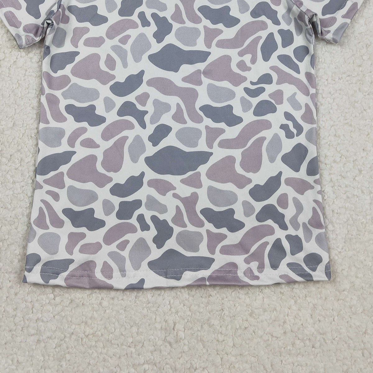 2.9 RTS NO MOQ （In stock）BT1712 Kids' Clothing for Baby Boys Short Sleeve Light Grey Camouflage T-shirt Top