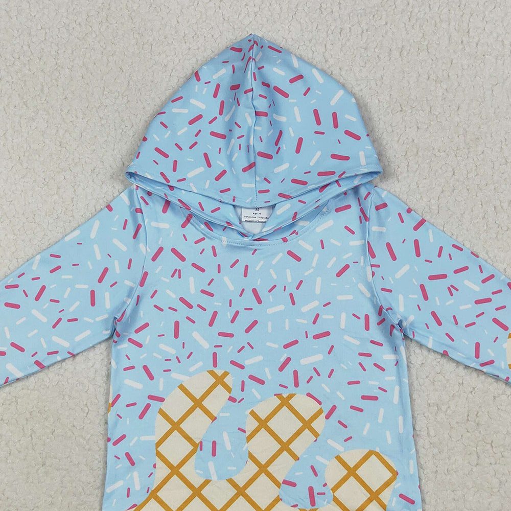 USA Shop (in stock)BT1270 Baby Boys Long Sleeve Tops Toddler Ice Cream Drip Long Sleeve Hoodie Top