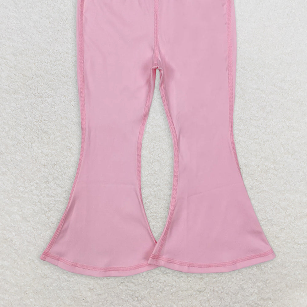 P0576RTS NO MOQ Baby Girls Yoga Pants Light pink yoga suit trousers