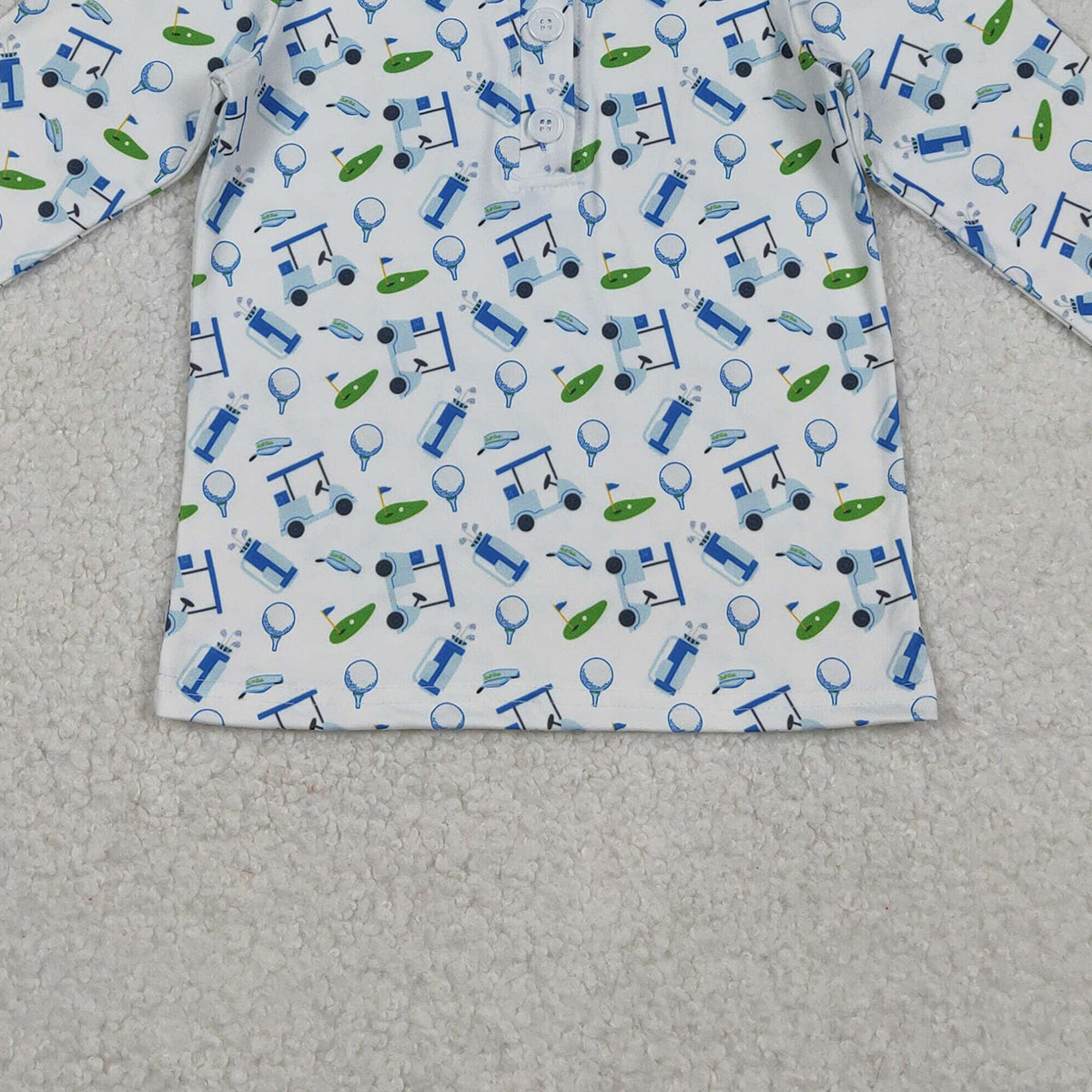11.24 RTS NO MOQ （In stock）BT1405 Baby Boys Long Sleeve Golf Trucks Button Polo Shirts Top