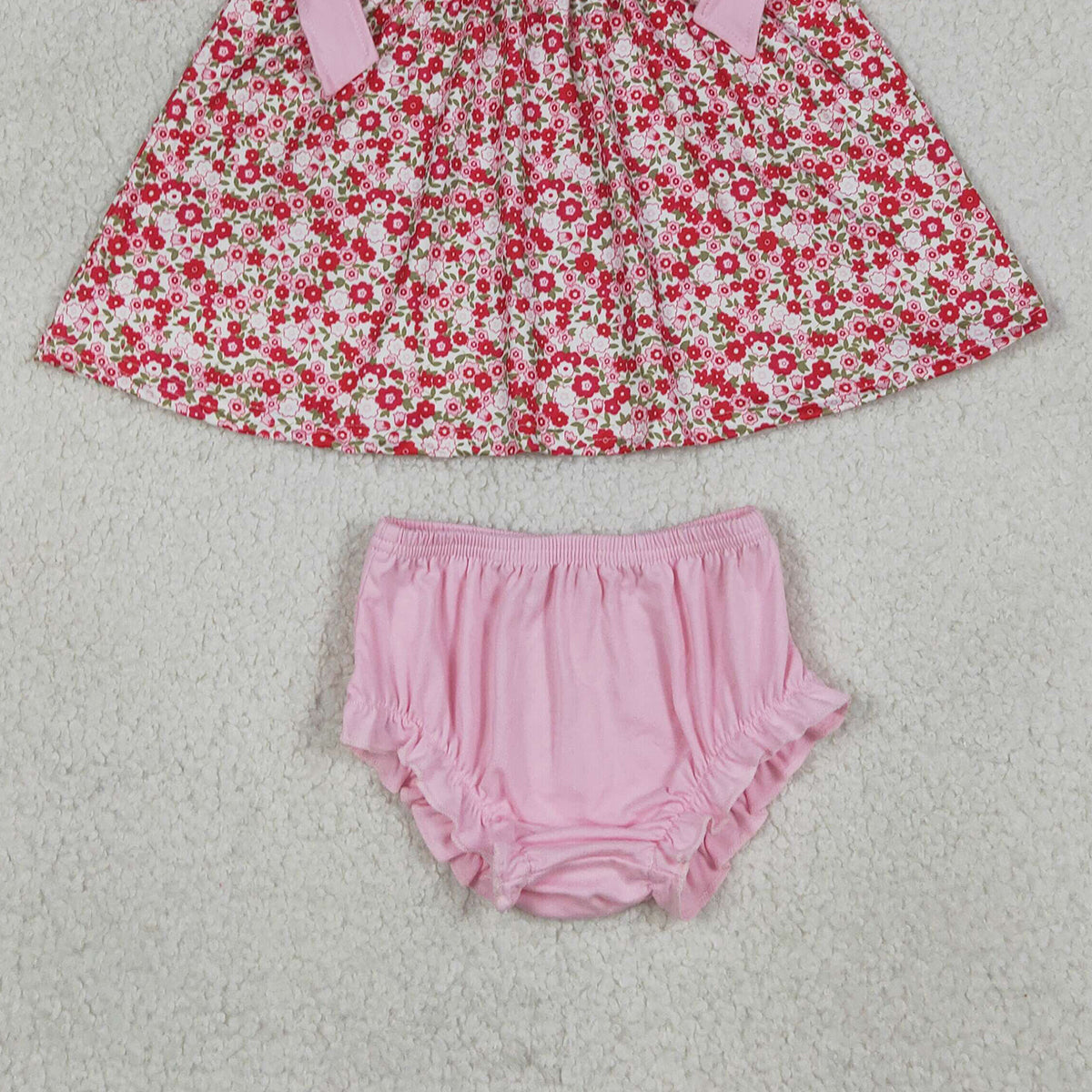 4.13 GBO0500 RTS NO MOQ （In stock ） Mama's girl embroidery floral tunic bummies baby clothing set
