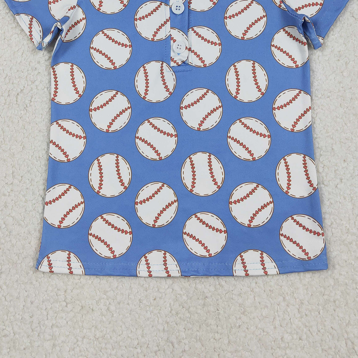 12.19 RTS NO MOQ （In stock）BT1578 Baby Boys Baseballs Team Button Polo Shirts Top