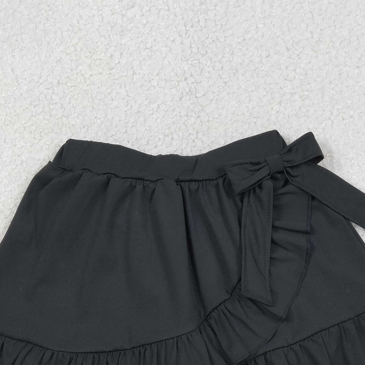 1.16 RTS NO MOQ （In stock）GLK0218 Baby Girls Summer Shorts Baby Girls Black Yoga Active Ruffle Skirt Shorts Bottoms