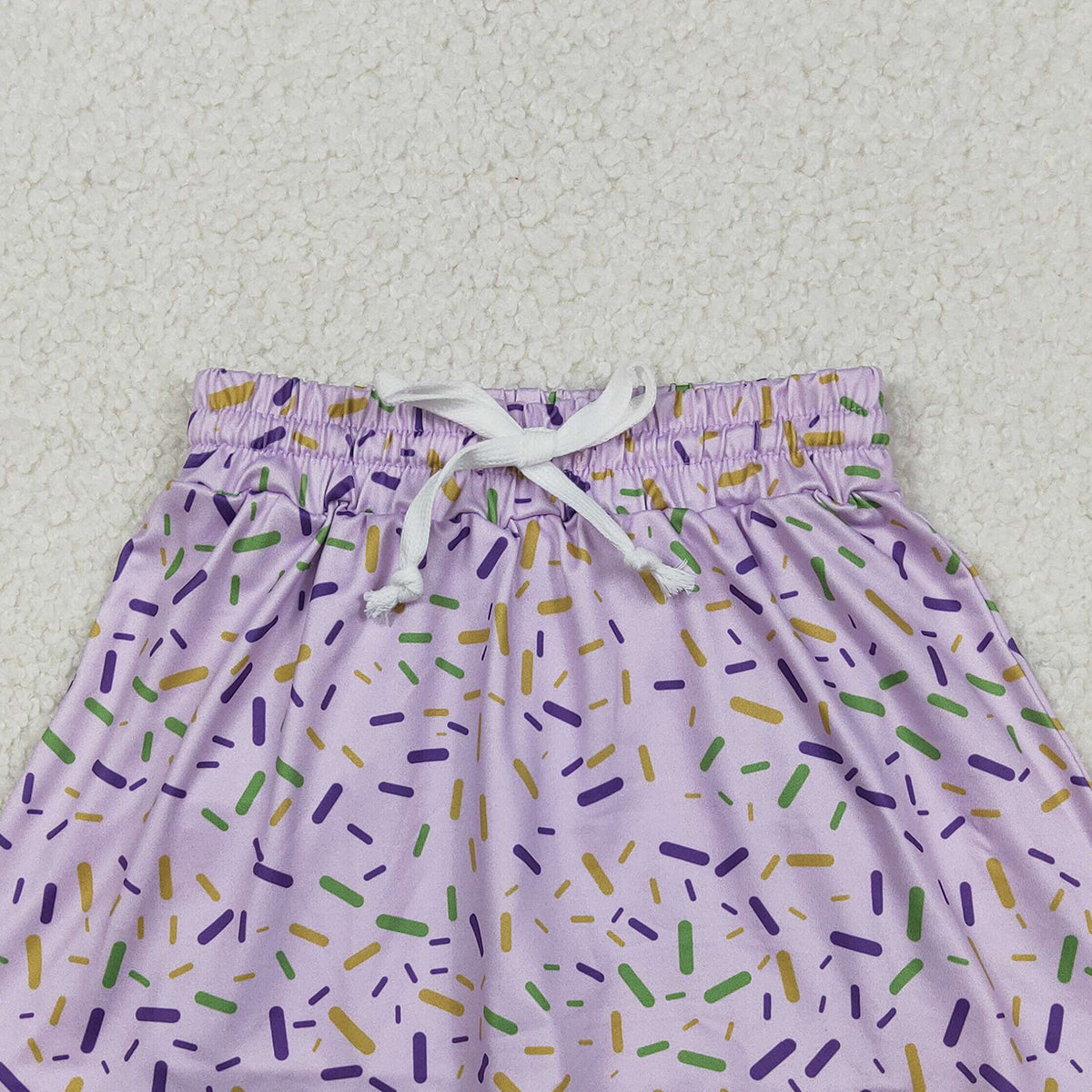 12.9 RTS NO MOQ （In stock）GLK0144 Baby Girls Purple Sprinkles Team Skirts Shorts Bottom