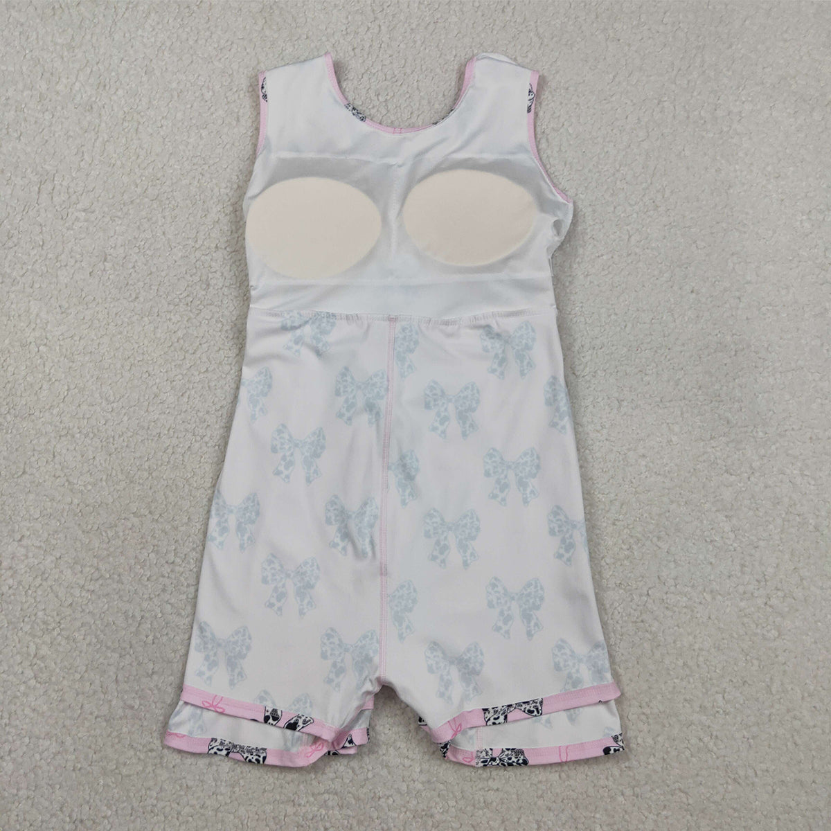 1.31 RTS NO MOQ （In stock）GSD1853 Baby Girls Western Cow Print Bow Sleeveless Skort Knee Length Dresses
