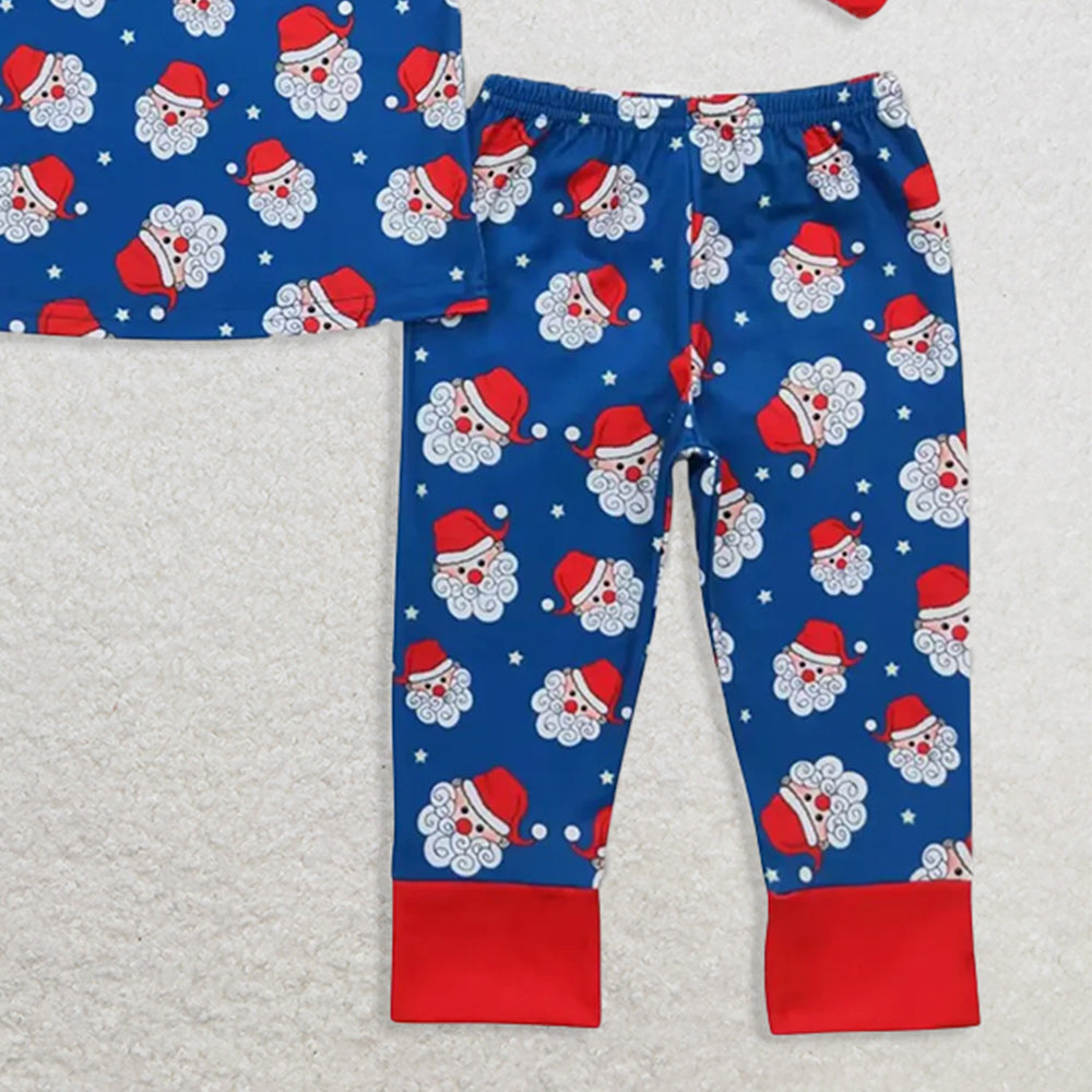 BLP0551RTS NO MOQ Baby Boys Winter Outfits Long sleeves santa kids boys Christmas bamboo pajamas