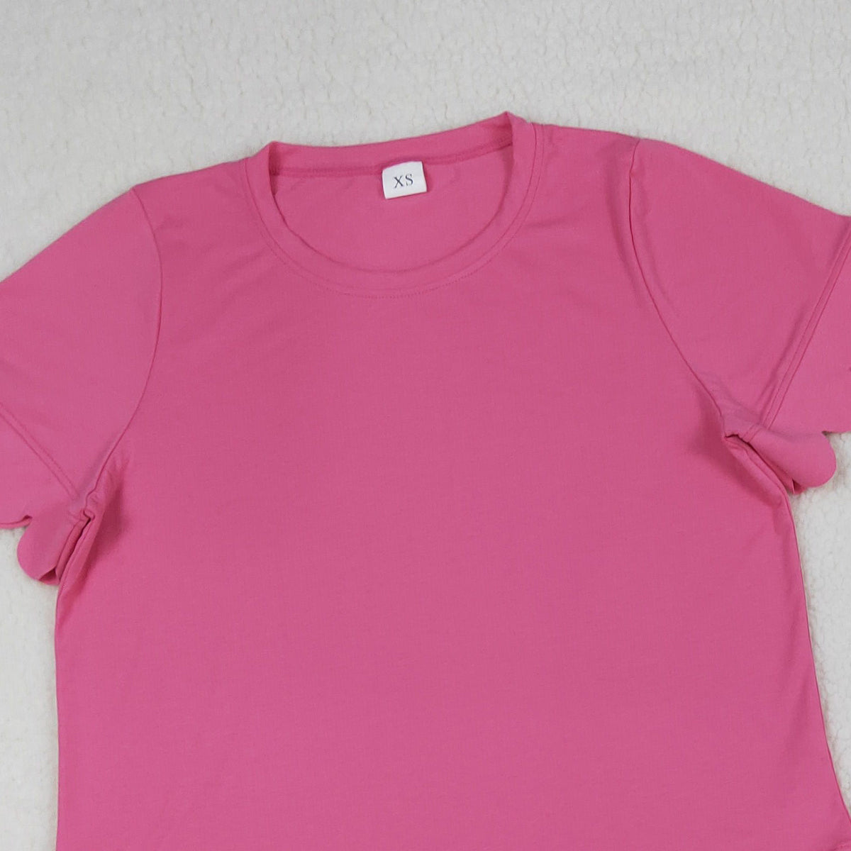 3.27 RTS NO MOQ （In stock）GSSO3204 Hot pink scallop top shorts adult women summer outfits