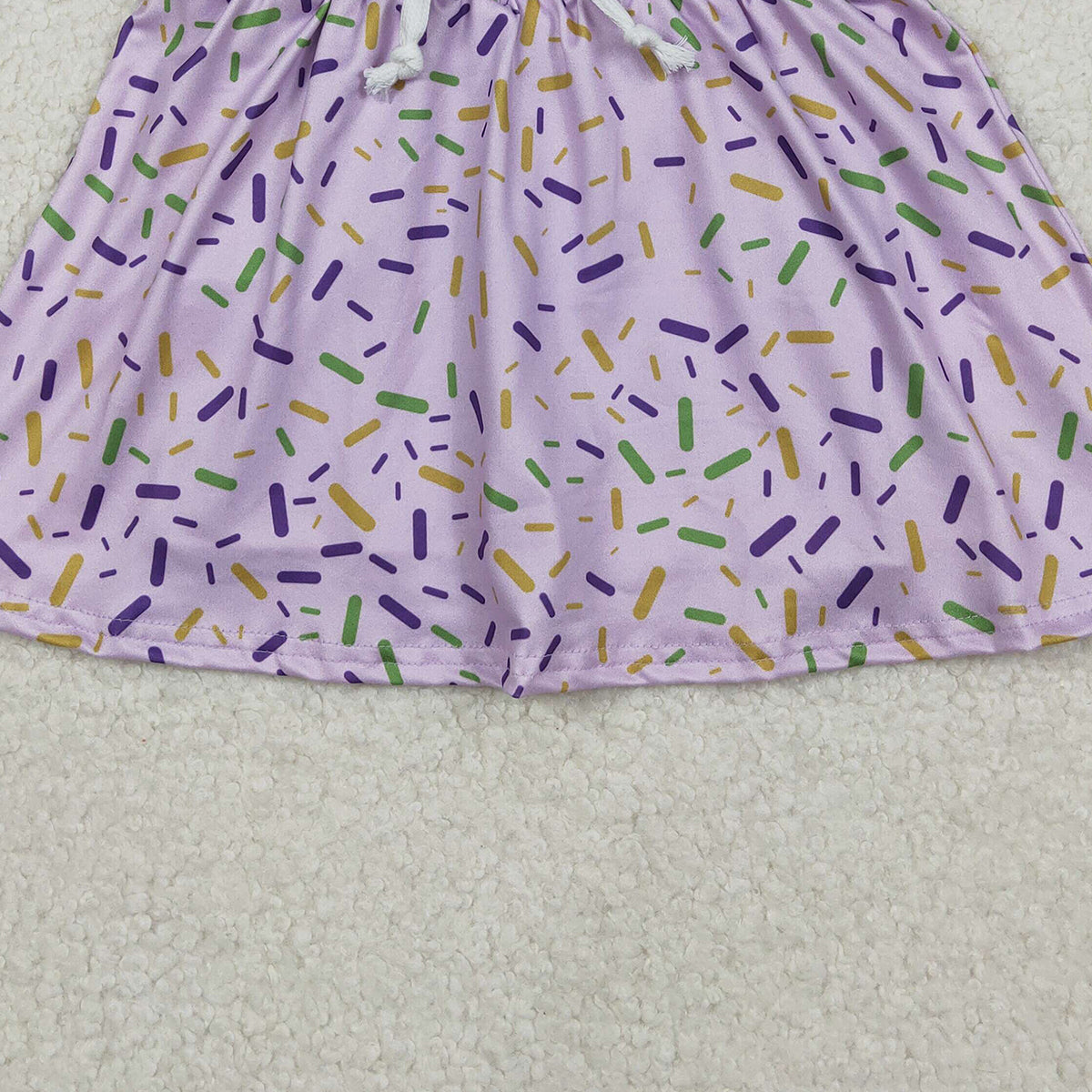 12.9 RTS NO MOQ （In stock）GLK0144 Baby Girls Purple Sprinkles Team Skirts Shorts Bottom