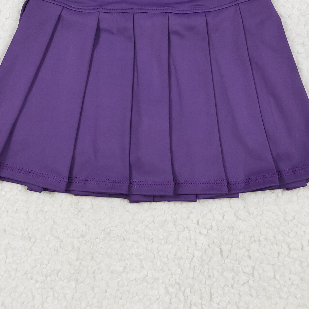 8.01   GLK0086RTS NO MOQ Baby Girls Summer Yoga Skirt Baby Girls Purple Yoga Active Wear Skirt