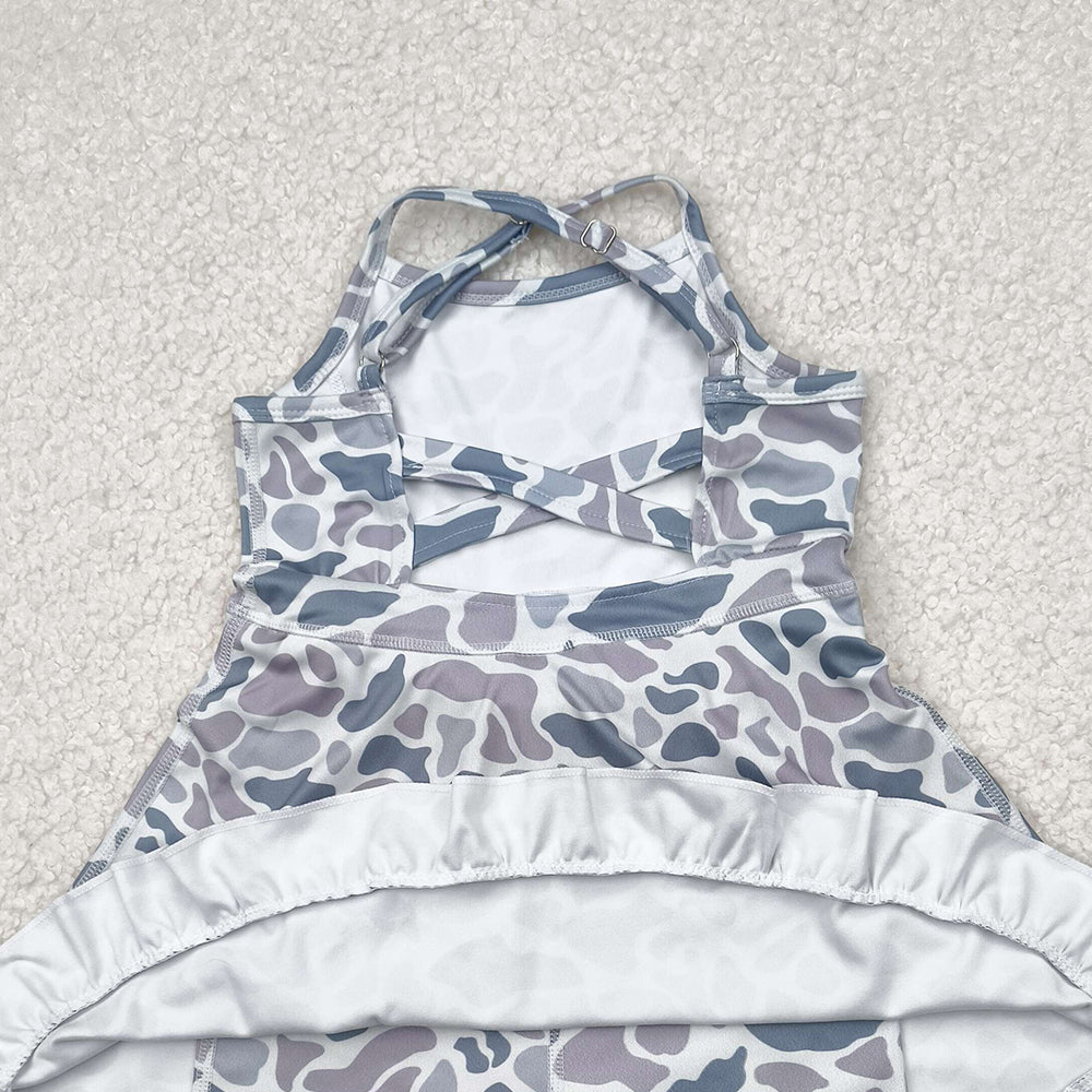 USA Shop (in stock) GSD2308  Baby Girls Summer Dress baby girl clothes yoga camouflage sleeveless dress