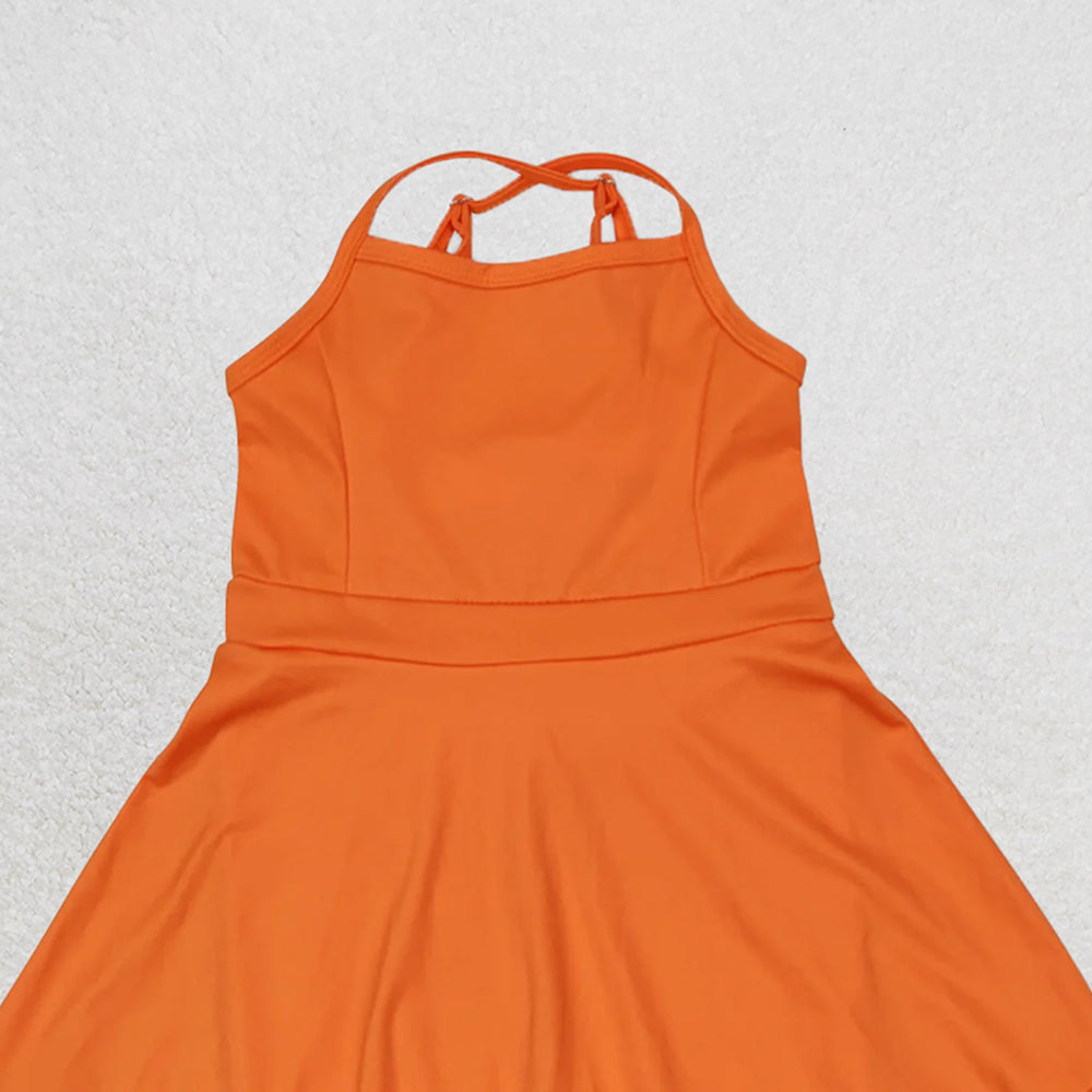 USA Shop (in stock)S0442Baby Girls Summer Swimsuits Baby Girls Knit Knee Length Active Wear Athletic Dresses