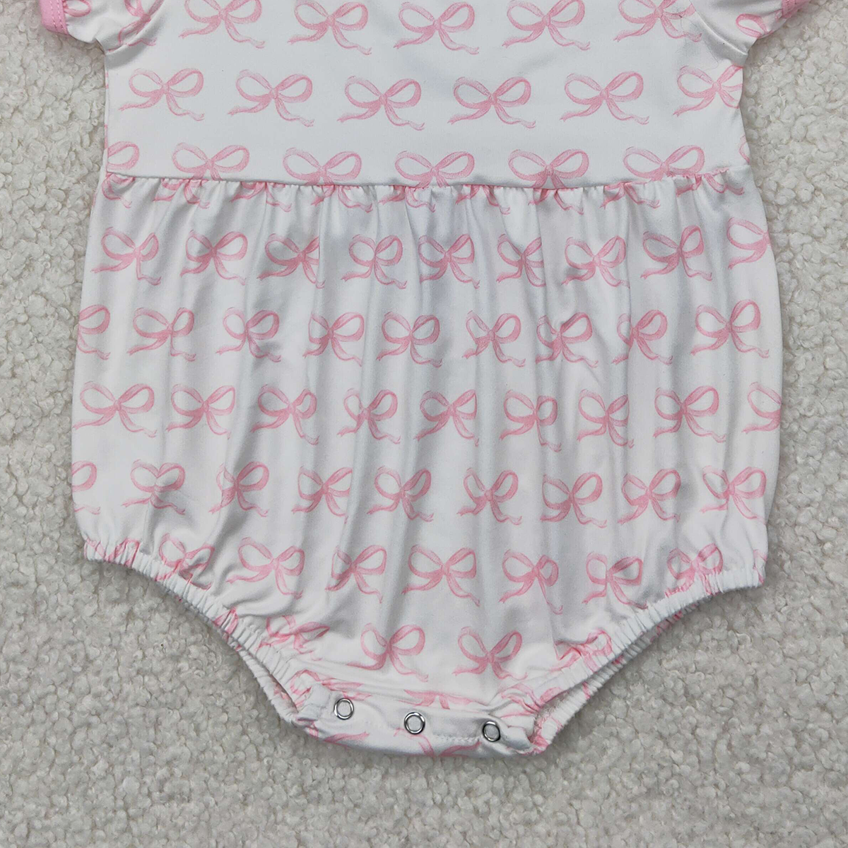 4.11 SR2893RTS NO MOQ Baby Girls Summer Rompers Short sleeves pink bow baby girls summer romper