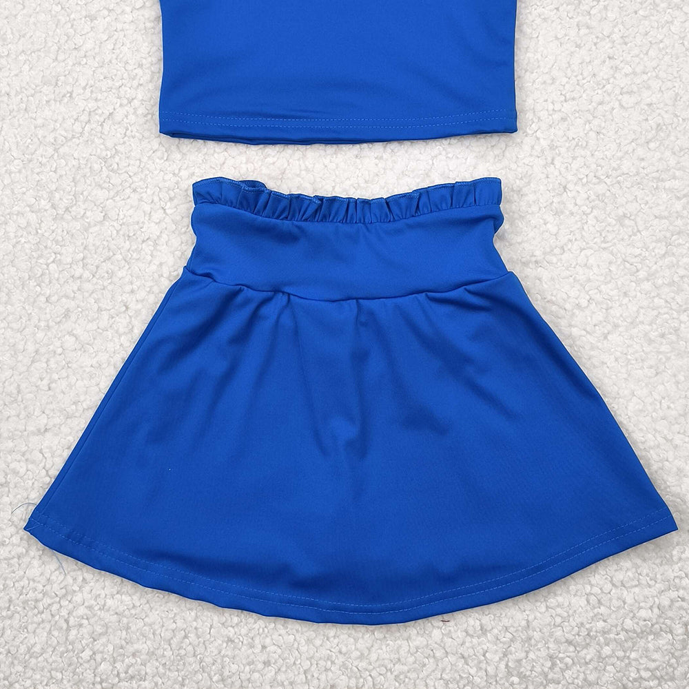 4.28 GSD2391 RTS NO MOQ Baby Girls Yoga Outfits baby girl clothes yoga blue sleeveless dress