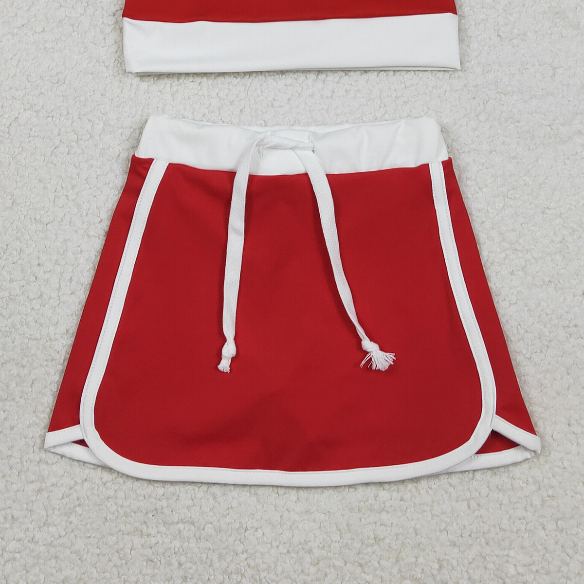 2.3 RTS NO MOQ （In stock）GLD1482 Baby Girls Red Long Sleeve Top Skirts Shorts Yoga Active Clothes Sets