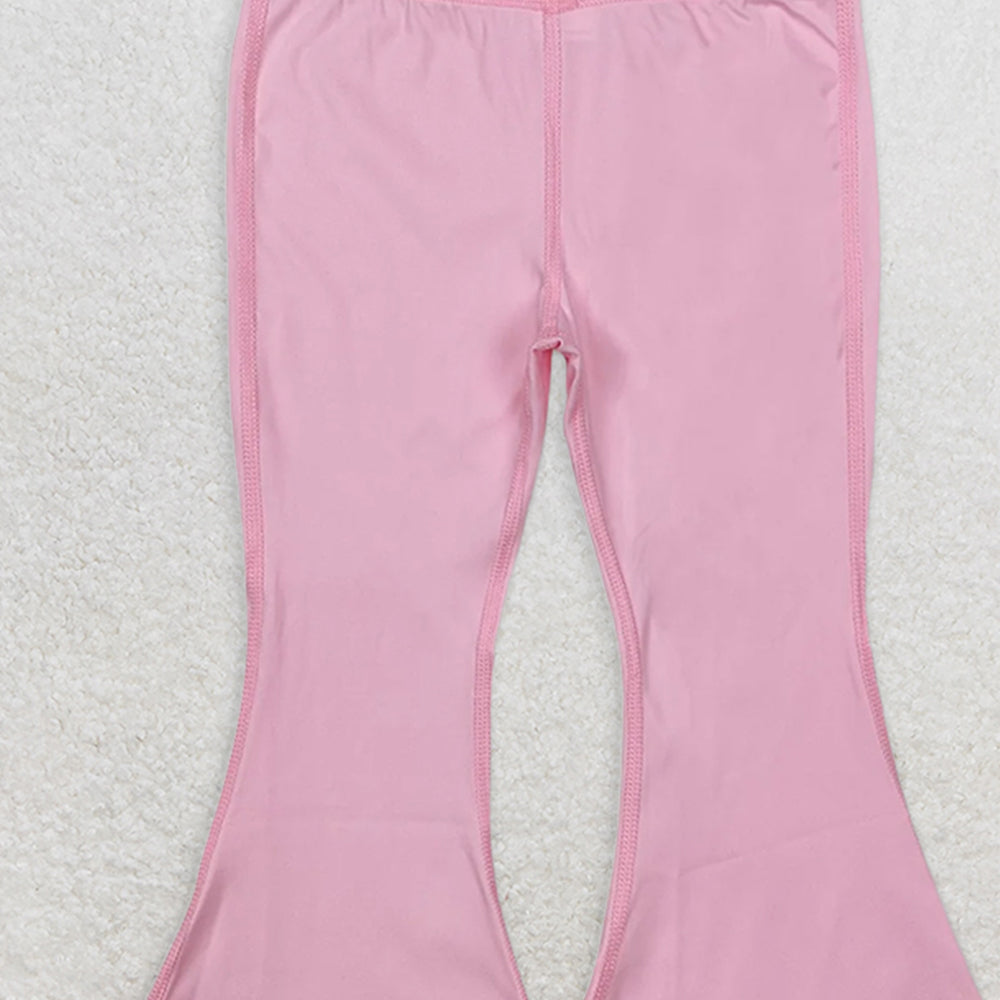 P0576RTS NO MOQ Baby Girls Yoga Pants Light pink yoga suit trousers