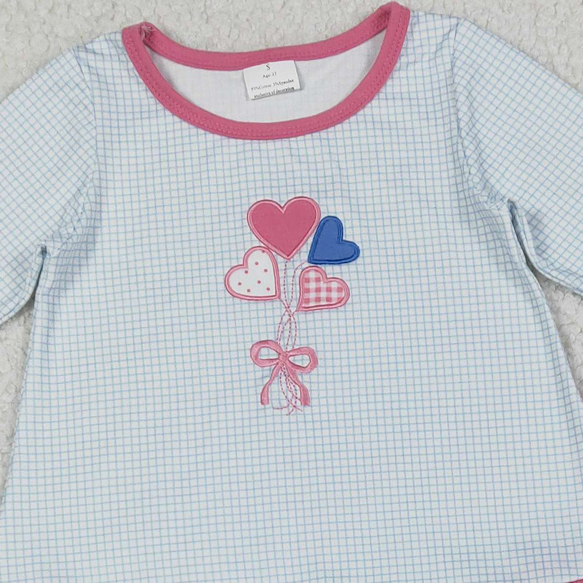 12.18 RTS NO MOQ （In stock）GLP2929 Embroidery Bows Hearts Baby Girls Stripe Ruffle Tunic Leggings Valentines Clothes Sets