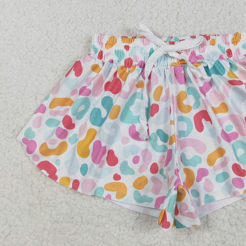 USA Shop (in stock) SS0592 RTS NO MOQ Baby Girls Summer Shorts Baby Girls Pink Blue Leopard Summer Shorts Bottoms