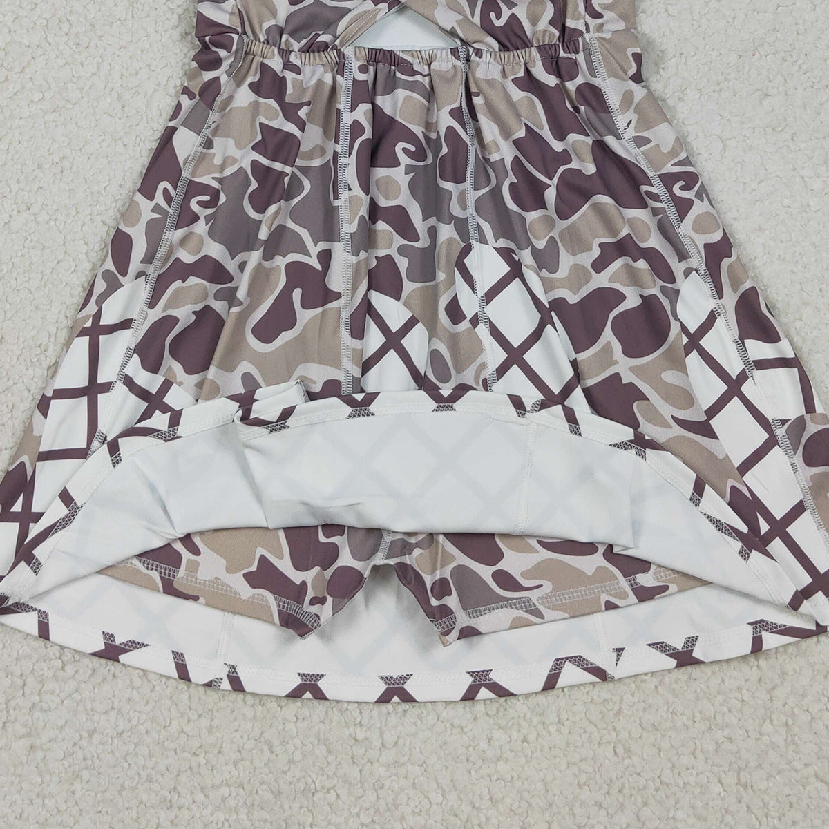 3.31 RTS NO MOQ （In stock）GSD2819 Sleeveless camo ice cream sprinkle girls athletic dresses
