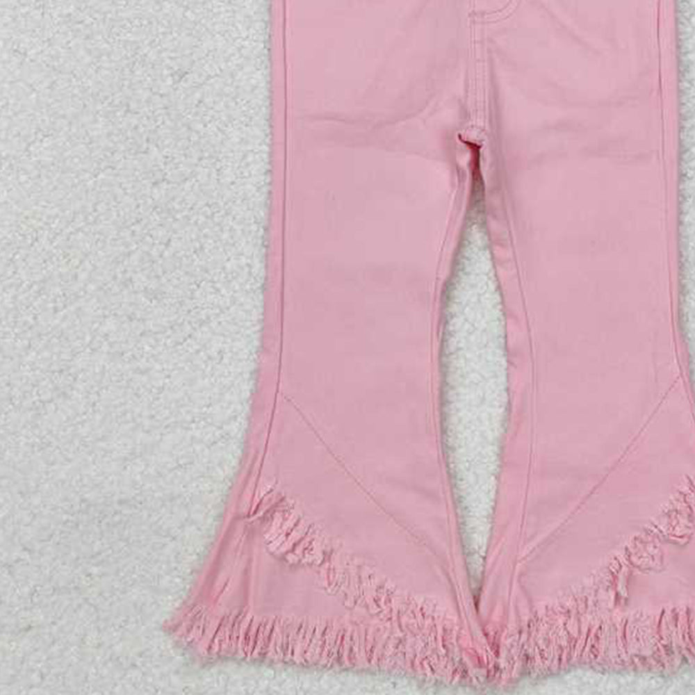 P0463 New Rts No Moq 8-9 Days By Air Arrived it Pink pockets tassels kids girls jeans