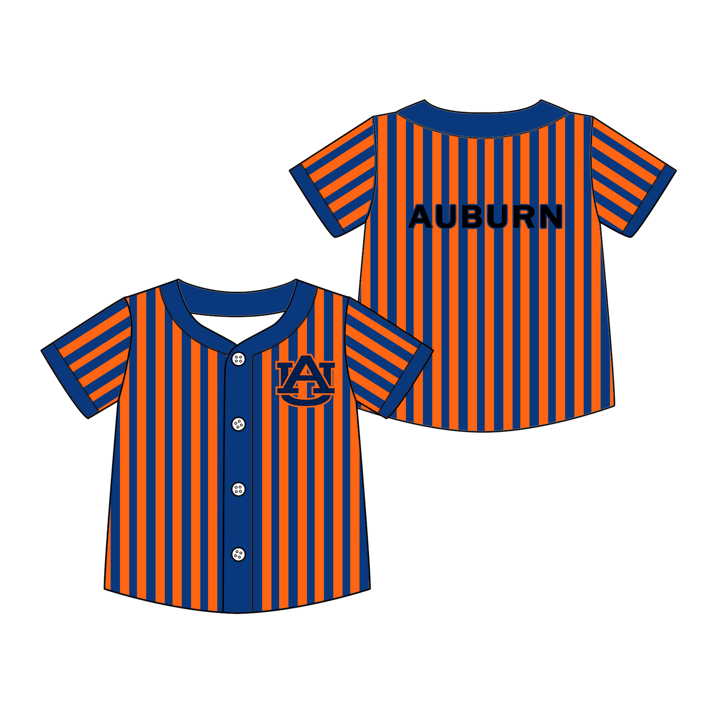 CUSTOM MOQ 5 mix size summer teams Baby Boys Striped Baseball Jersey Sports Team Game Day Button shirt