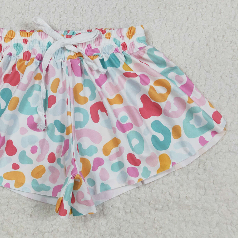 USA Shop (in stock) SS0592 RTS NO MOQ Baby Girls Summer Shorts Baby Girls Pink Blue Leopard Summer Shorts Bottoms