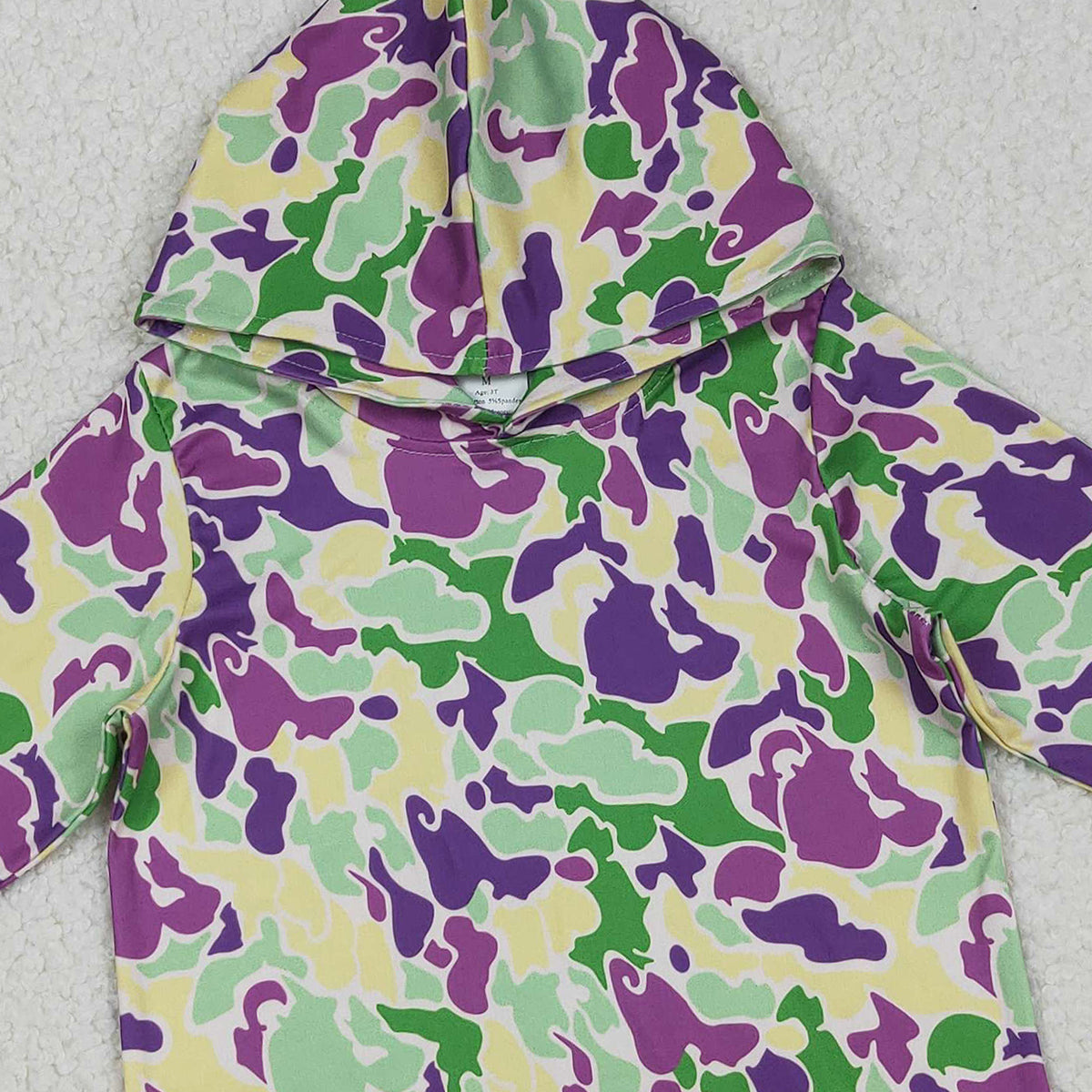 12.8 RTS NO MOQ （In stock）BT1507 Baby Boys Mardigras Camo Long Sleeve Hoodies Top