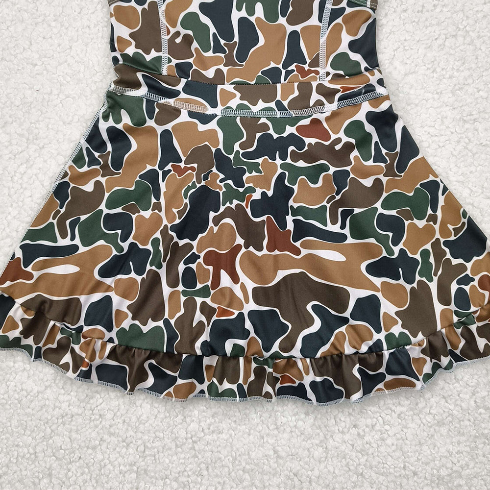 6.27   GSD2309 RTS NO MOQ Baby Girls Summer Yoga Dress baby girl clothes yoga camouflage sleeveless dress