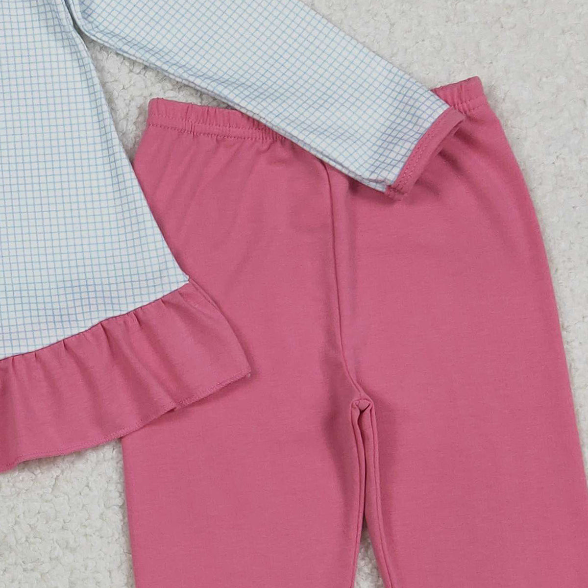 12.18 RTS NO MOQ （In stock）GLP2929 Embroidery Bows Hearts Baby Girls Stripe Ruffle Tunic Leggings Valentines Clothes Sets