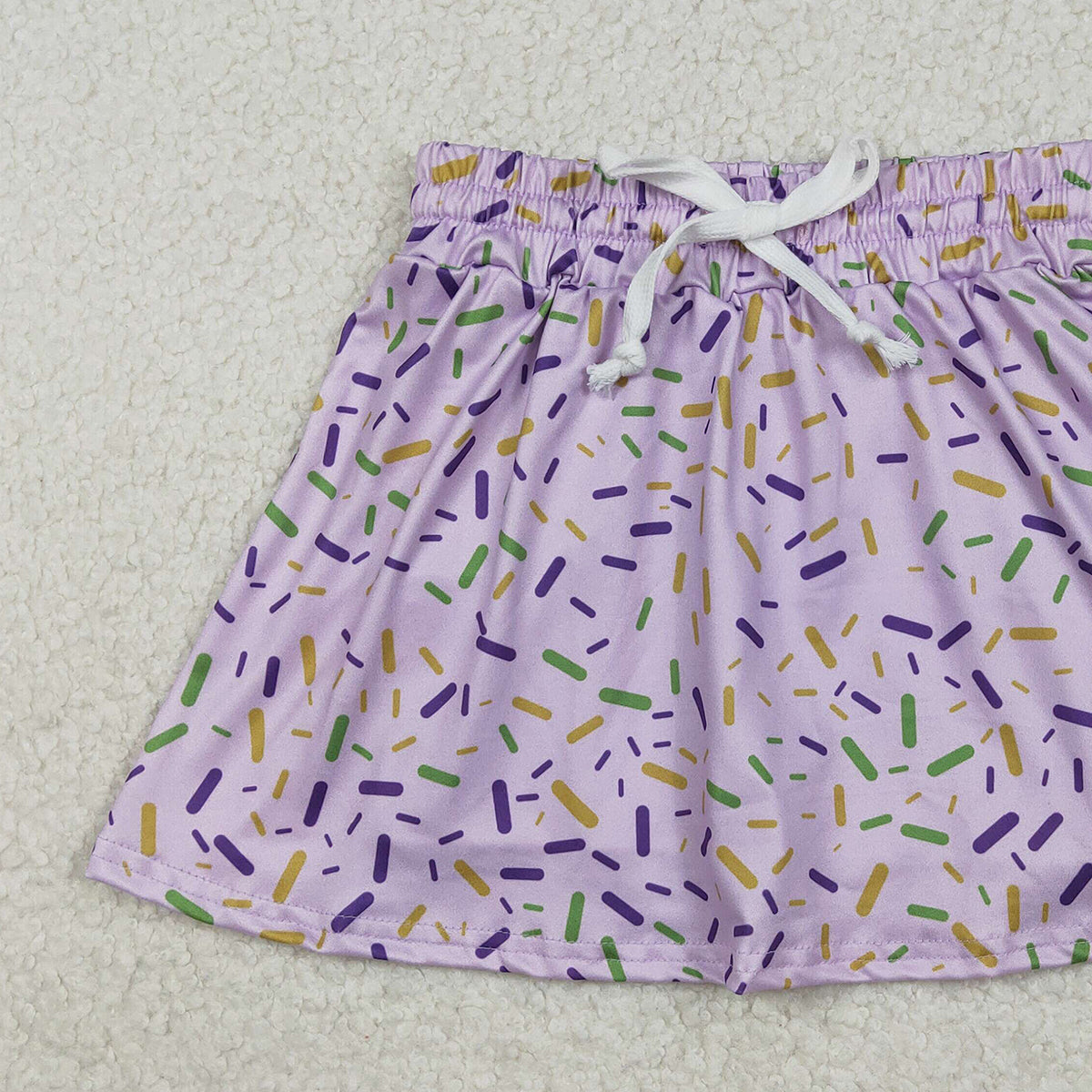 12.9 RTS NO MOQ （In stock）GLK0144 Baby Girls Purple Sprinkles Team Skirts Shorts Bottom