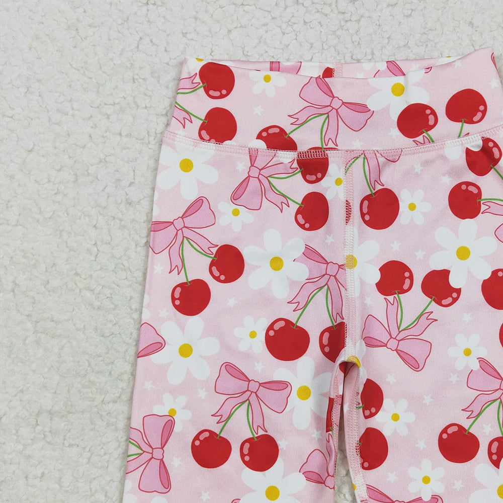 6.21 SS0541 RTS NO MOQ Baby Girls Yoga Shorts Baby Girls Pink Bows Flowers Biking Shorts Bottoms