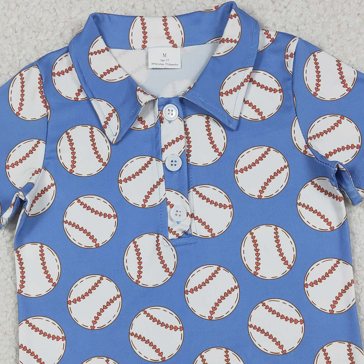 12.19 RTS NO MOQ （In stock）BT1578 Baby Boys Baseballs Team Button Polo Shirts Top