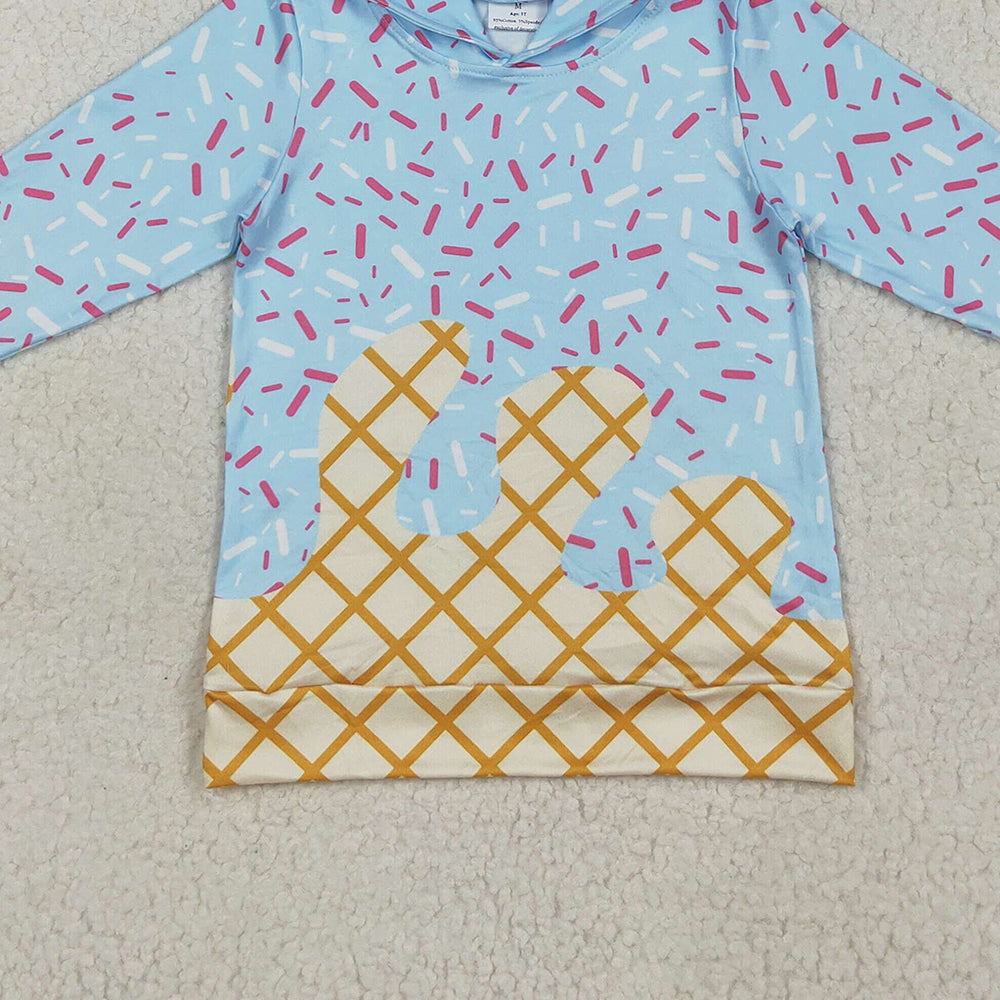 USA Shop (in stock)BT1270 Baby Boys Long Sleeve Tops Toddler Ice Cream Drip Long Sleeve Hoodie Top