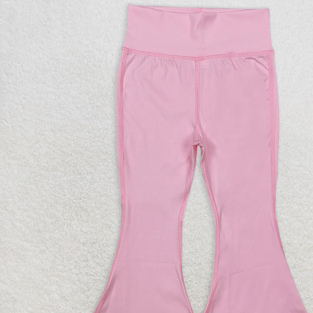 P0576RTS NO MOQ Baby Girls Yoga Pants Light pink yoga suit trousers