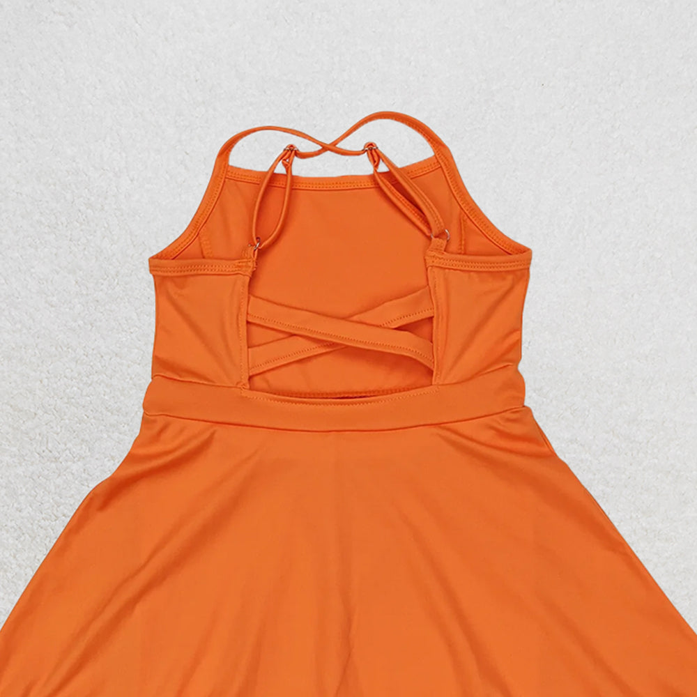 USA Shop (in stock)S0442Baby Girls Summer Swimsuits Baby Girls Knit Knee Length Active Wear Athletic Dresses