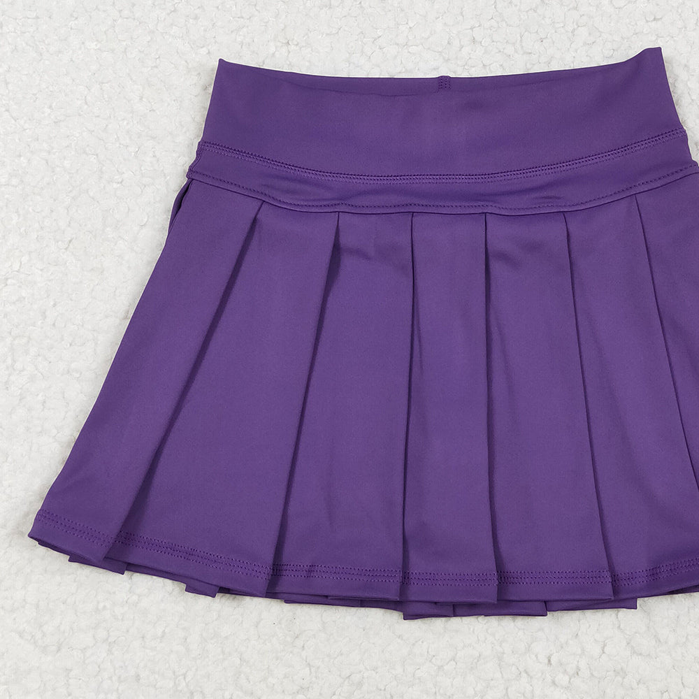 8.01   GLK0086RTS NO MOQ Baby Girls Summer Yoga Skirt Baby Girls Purple Yoga Active Wear Skirt