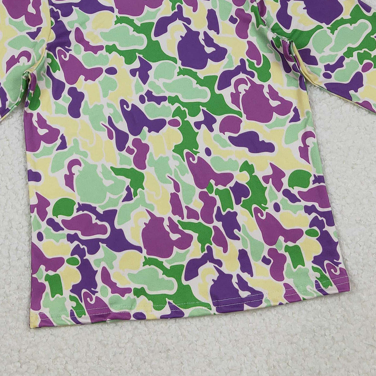 12.8 RTS NO MOQ （In stock）BT1507 Baby Boys Mardigras Camo Long Sleeve Hoodies Top