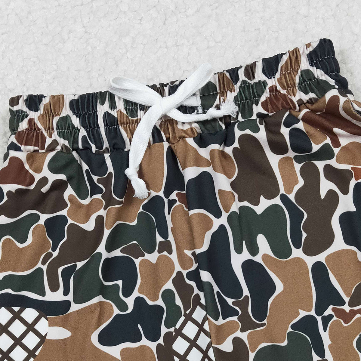 10.27 RTS NO MOQ （In stock）SS0651 Baby Boys Summer Shorts Baby Boys Dark Green Camo Drip Southern Team Shorts Bottom