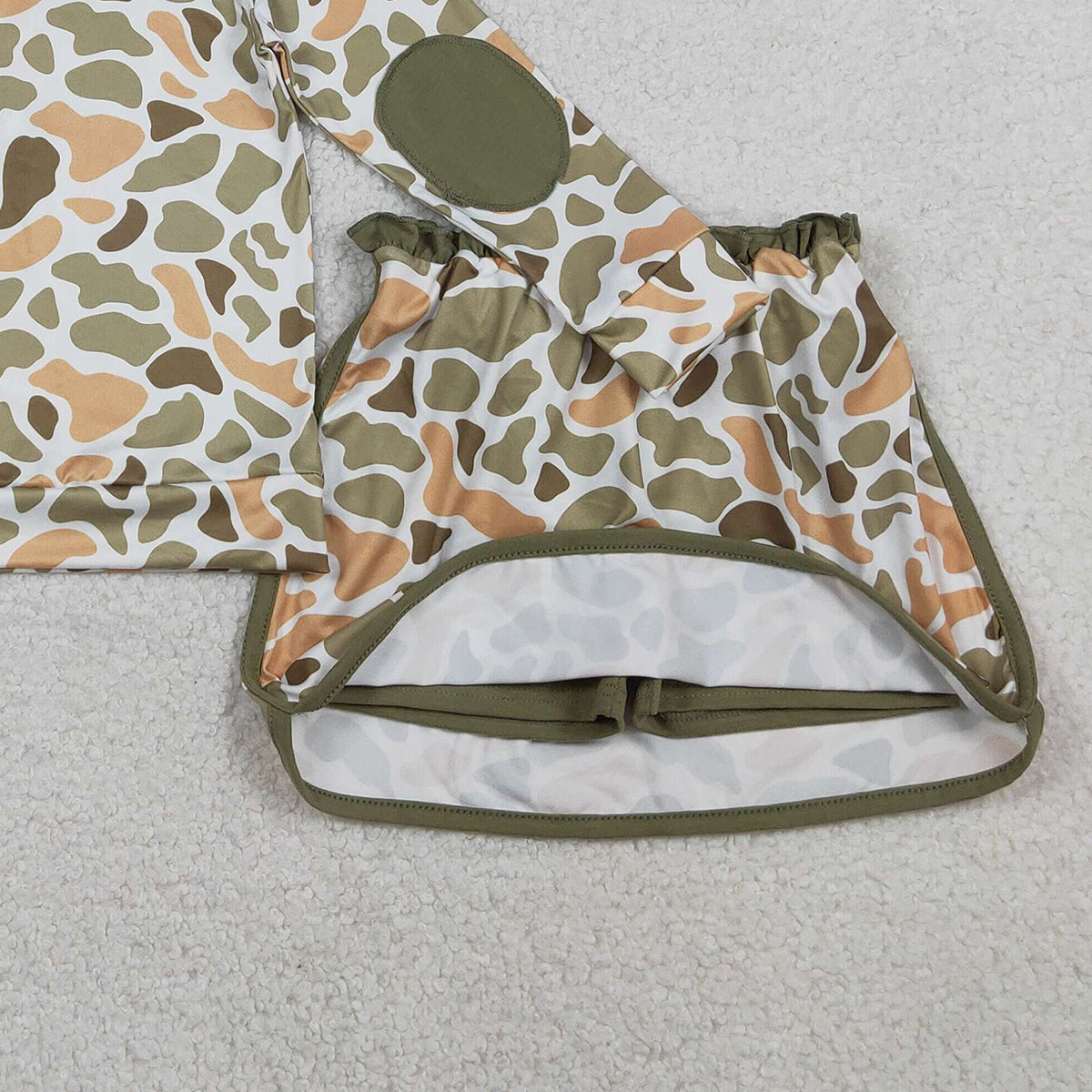 1.17 RTS NO MOQ （In stock）GLD1545 Baby Girls Southern Orange Camo Zip Pullover Skirt Shorts Clothes Sets