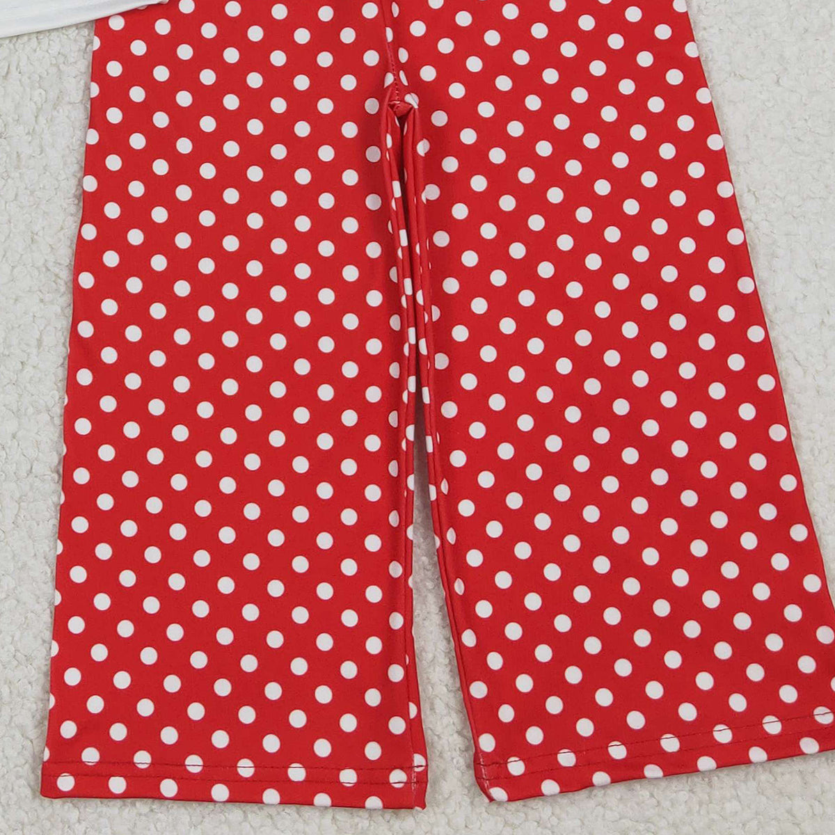 1.9 RTS NO MOQ （In stock）GSPO2250 Baby Girls Mama's Bestie Heart Top Polka Dots Flare Pants Clothes Sets