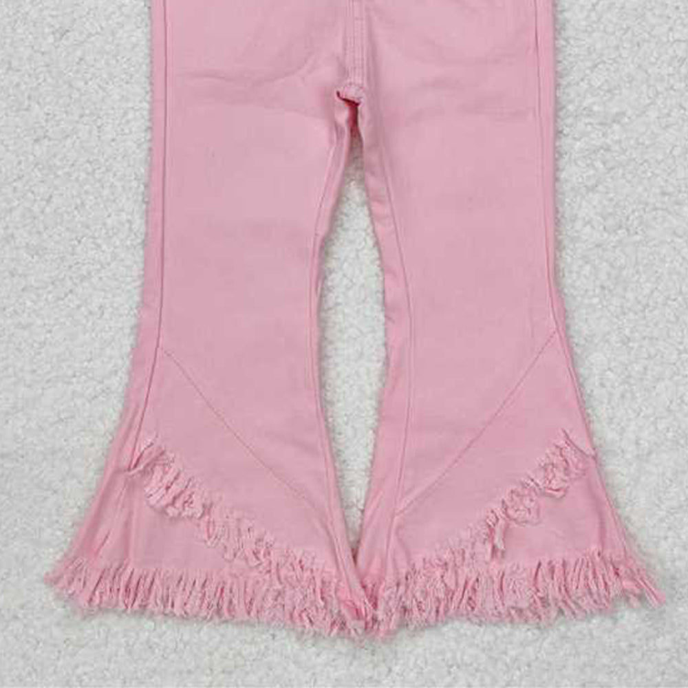 P0463 New Rts No Moq 8-9 Days By Air Arrived it Pink pockets tassels kids girls jeans