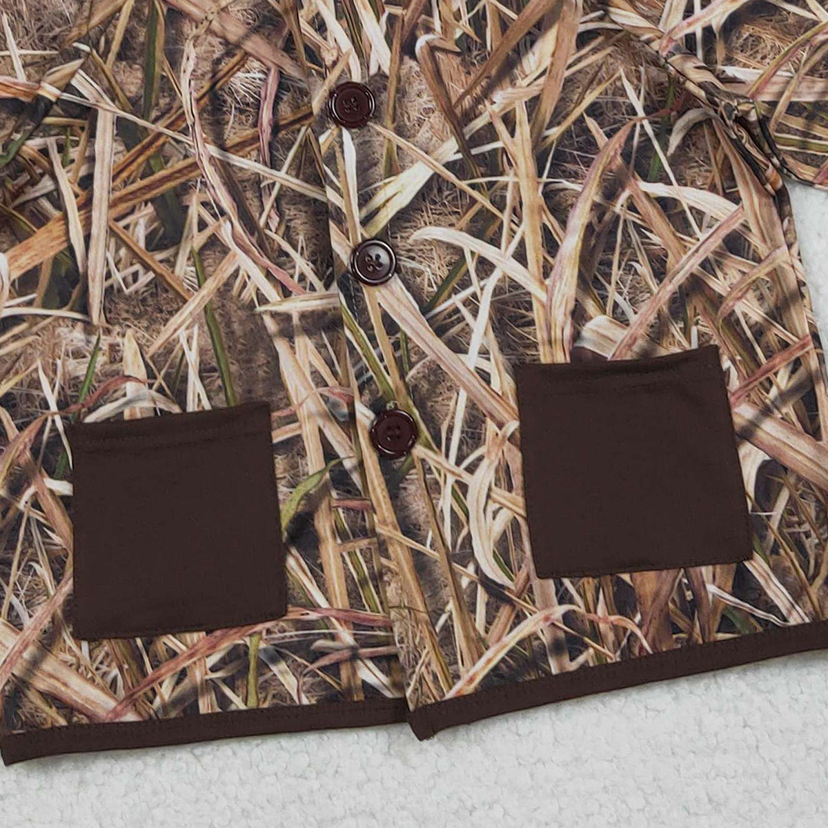 12.10 RTS NO MOQ （In stock）BT1443 Baby Boys Southern Leaves Camo Button Pockets Hoodie Jackets Tops